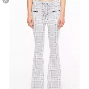 AFRM flare leg plaid pants